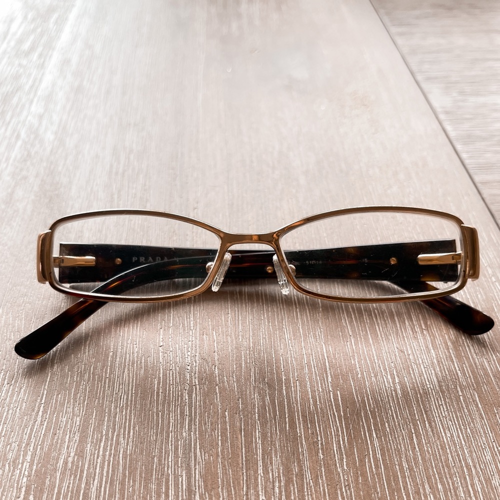 COPY - Gold and tortoise shell Prada eyeglasses - Picture 5 of 5
